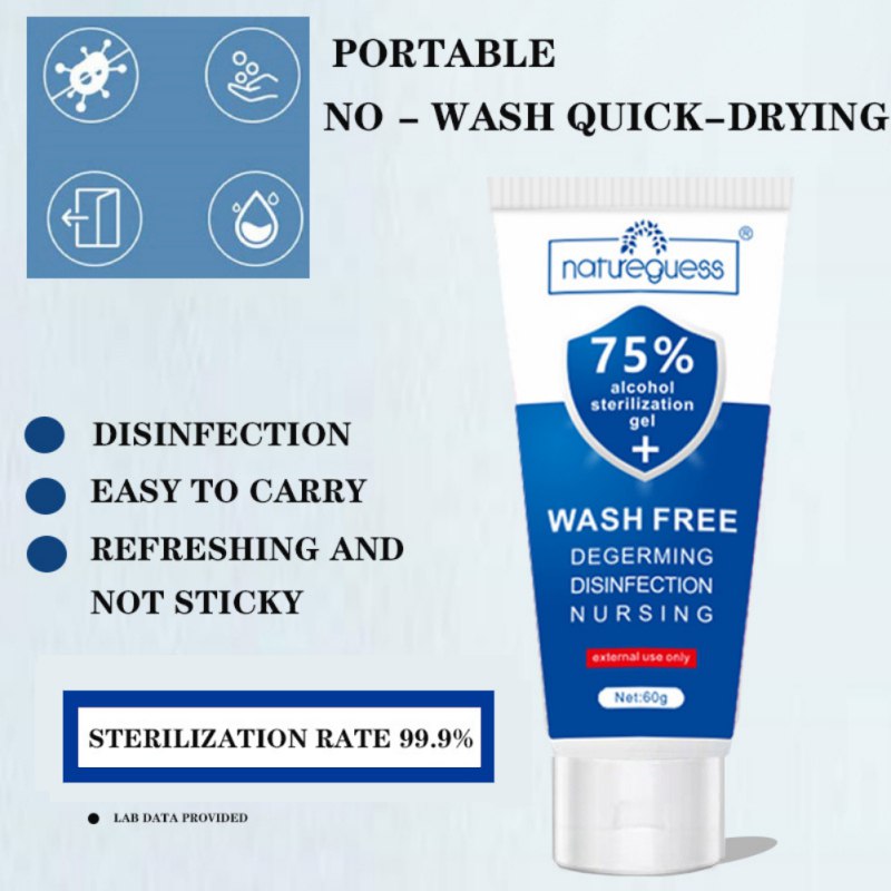 Travel Portable Hand Sanitizer Gel Anti-Bacteria Moisturizing Liquid Disposable No Clean Waterless Antibacterial Hand Gel