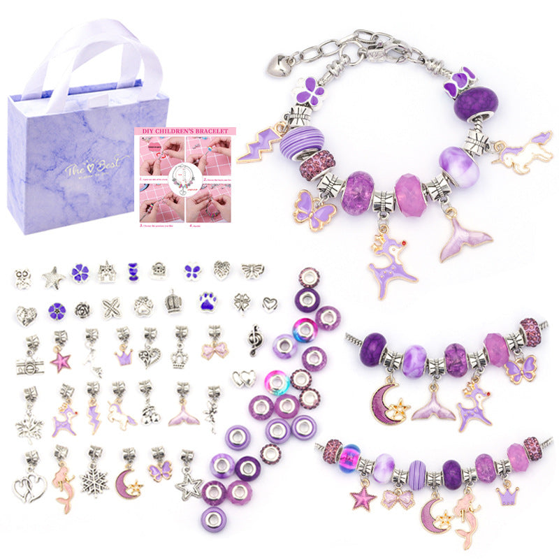 Cartoon Pink Set DIY Handmade Jewelry Children's Bracelet Women's Exquisite Gift Box Gift Bracelet