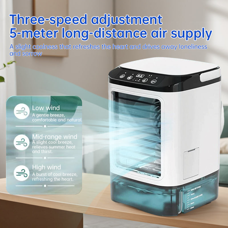 3-speed Portable Mini Air Cooler (900ML Tank) - Fan & Humidifier. For bedroom/office.