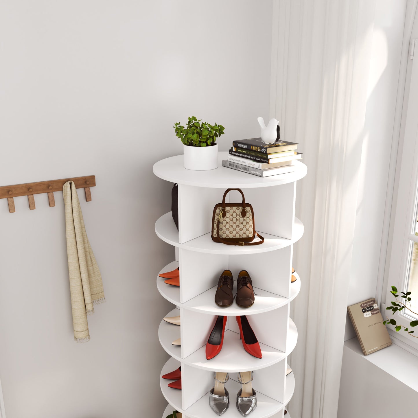360 Rotating shoe cabinet 6 layers