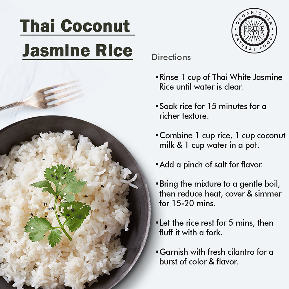 Thai White Jasmine Rice - Hom Mali Fragrant Long Grain Jar