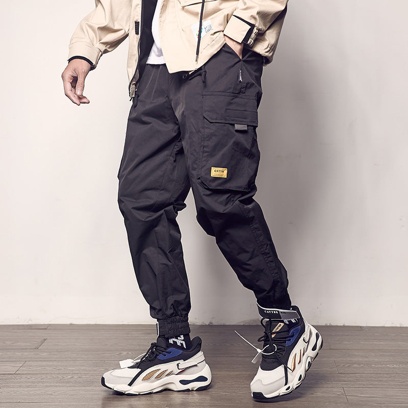 Velcro straps overalls casual pants