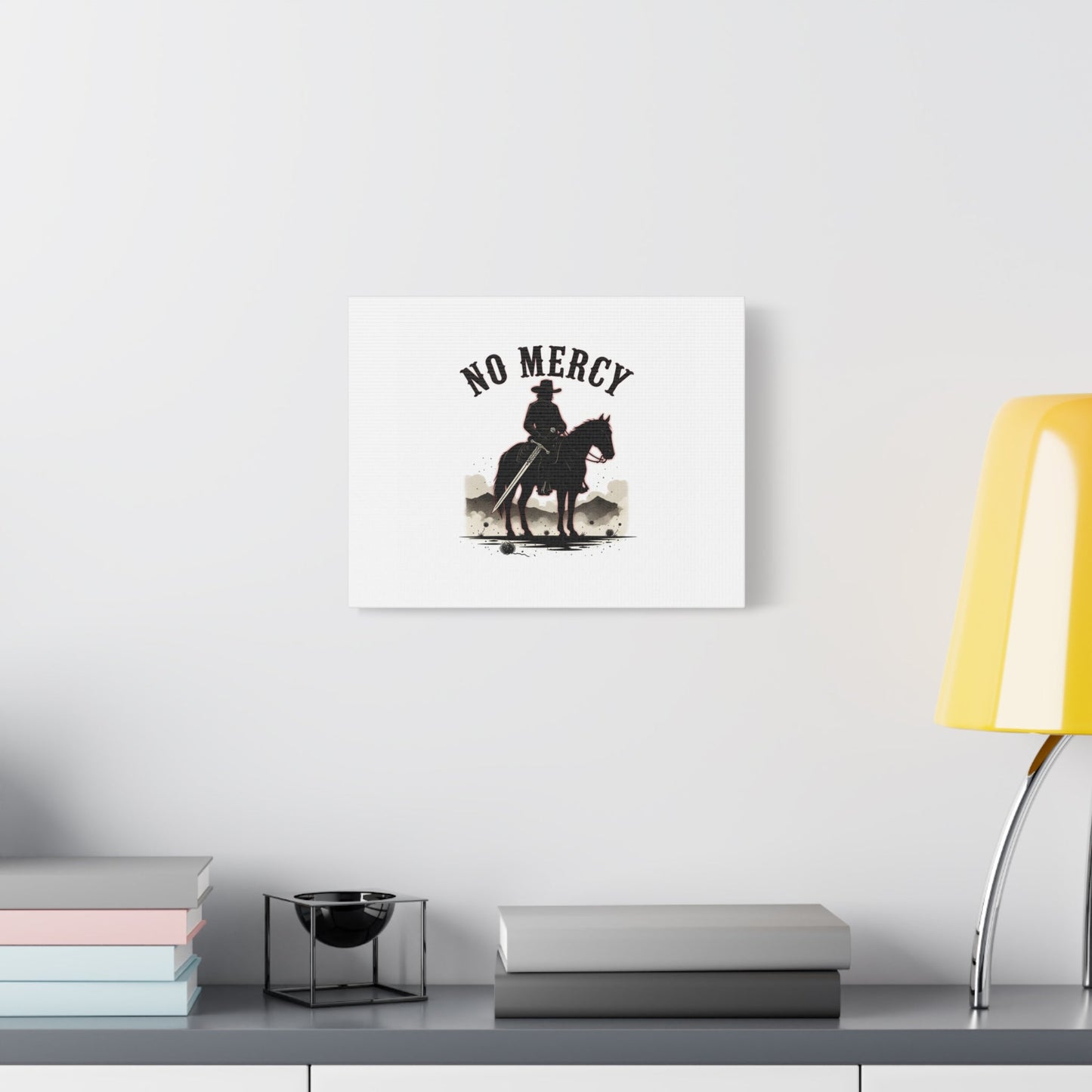No Mercy Cowboy Skull Canvas | western skull art, gothic Americana