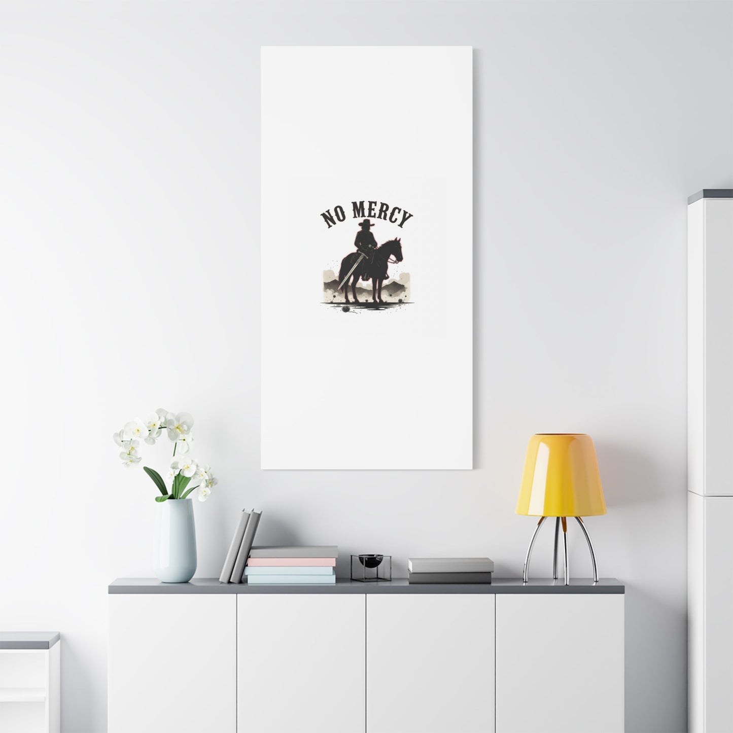 No Mercy Cowboy Skull Canvas | western skull art, gothic Americana