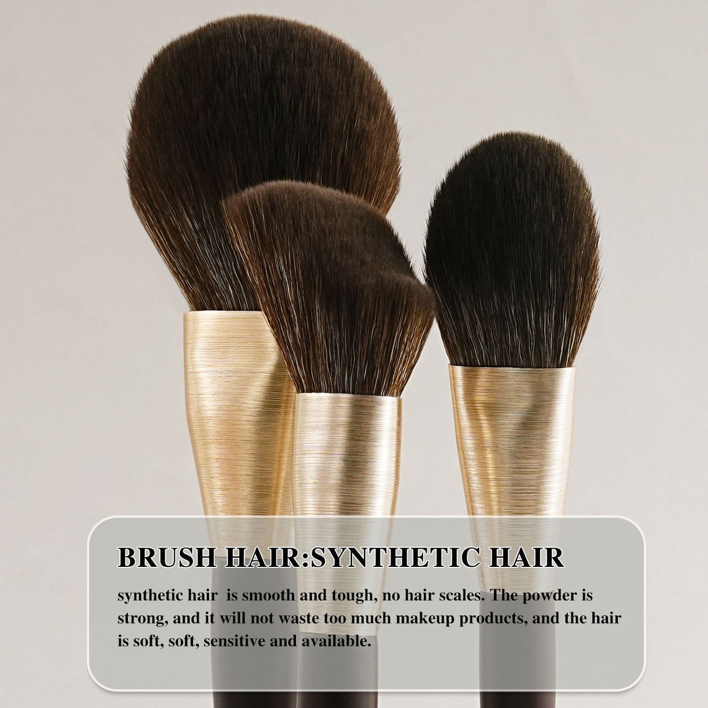 Baili 10pcs Rose Gold Tube Synthetic Hair Vegan Luxury Makeup Brush
