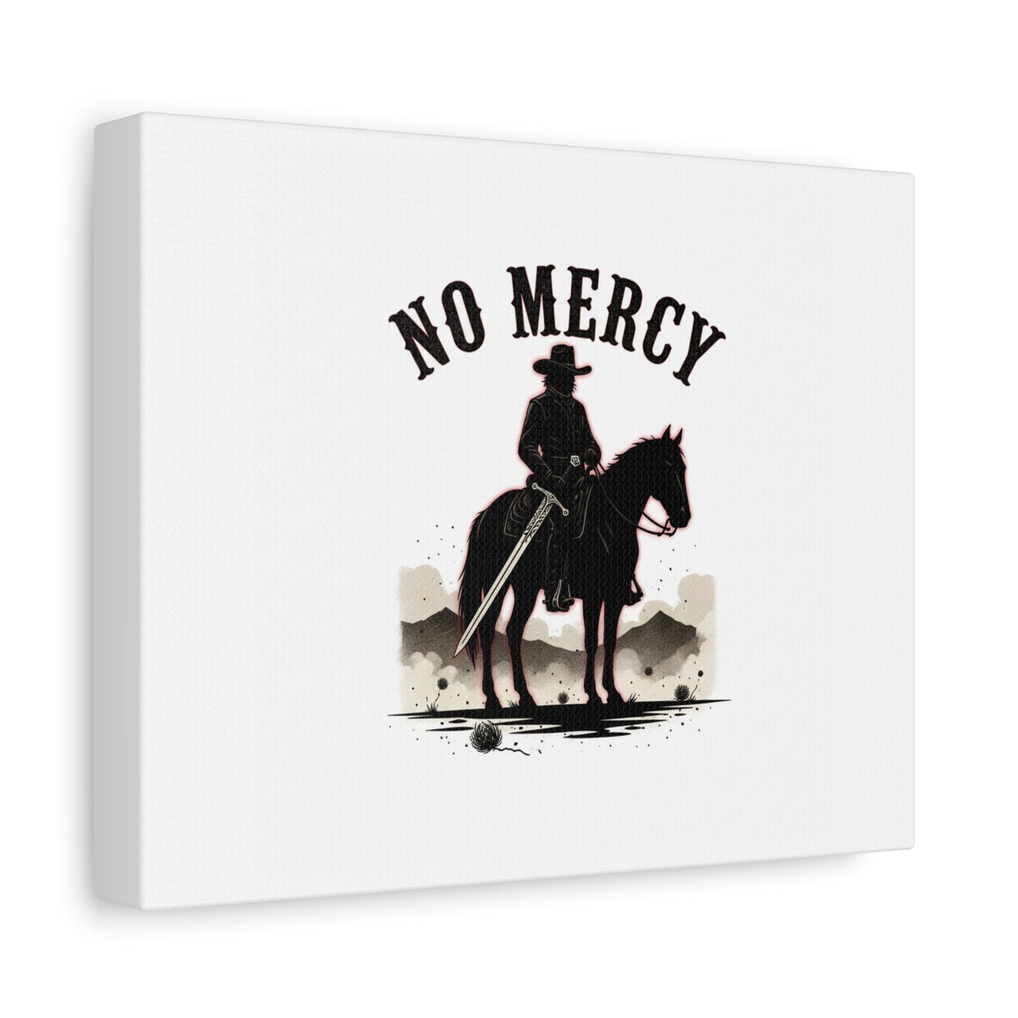 No Mercy Cowboy Skull Canvas | western skull art, gothic Americana