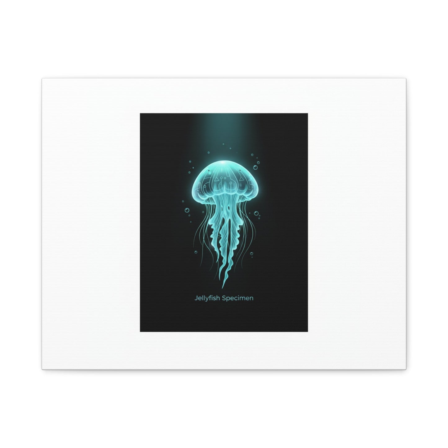 Bioluminescent Jellyfish Art Canvas | Deep Sea Aesthetic, Neon Glow