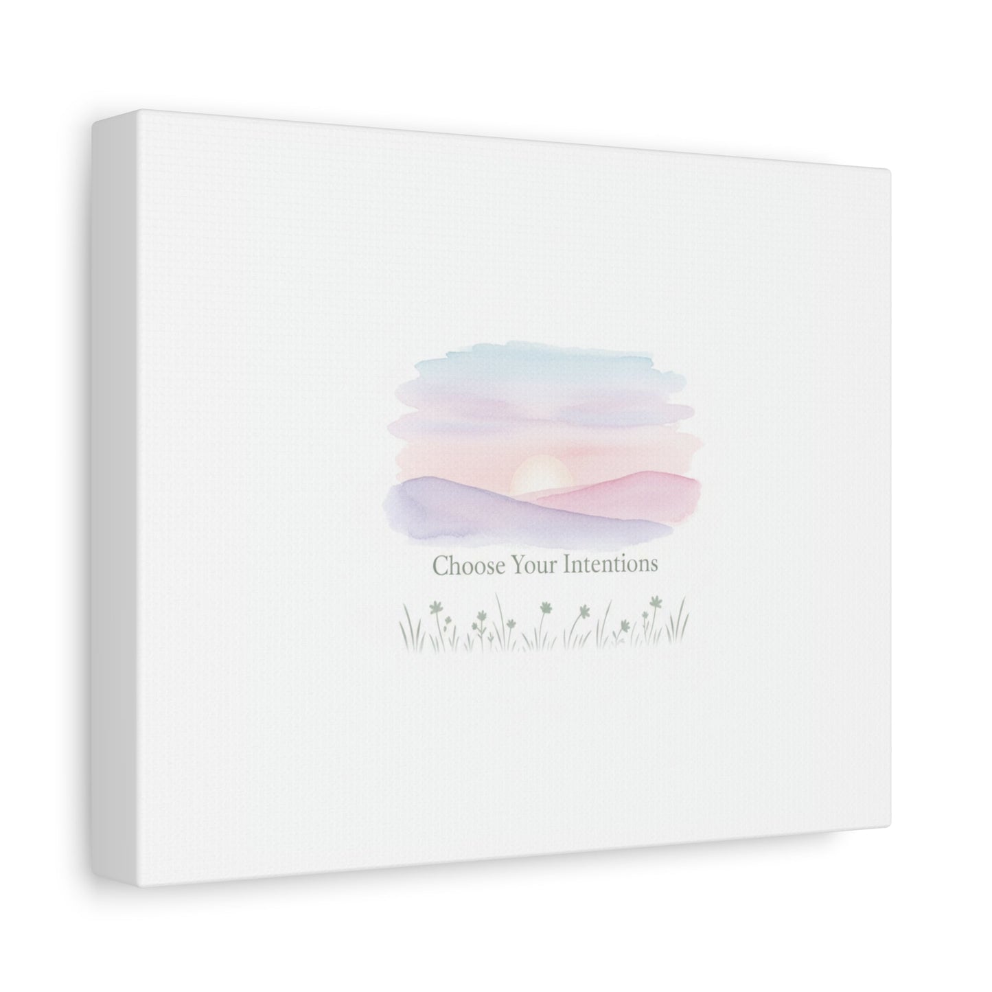 Choose Your Intentions Canvas, soft wellness poster, pastel gradient mindfulness art