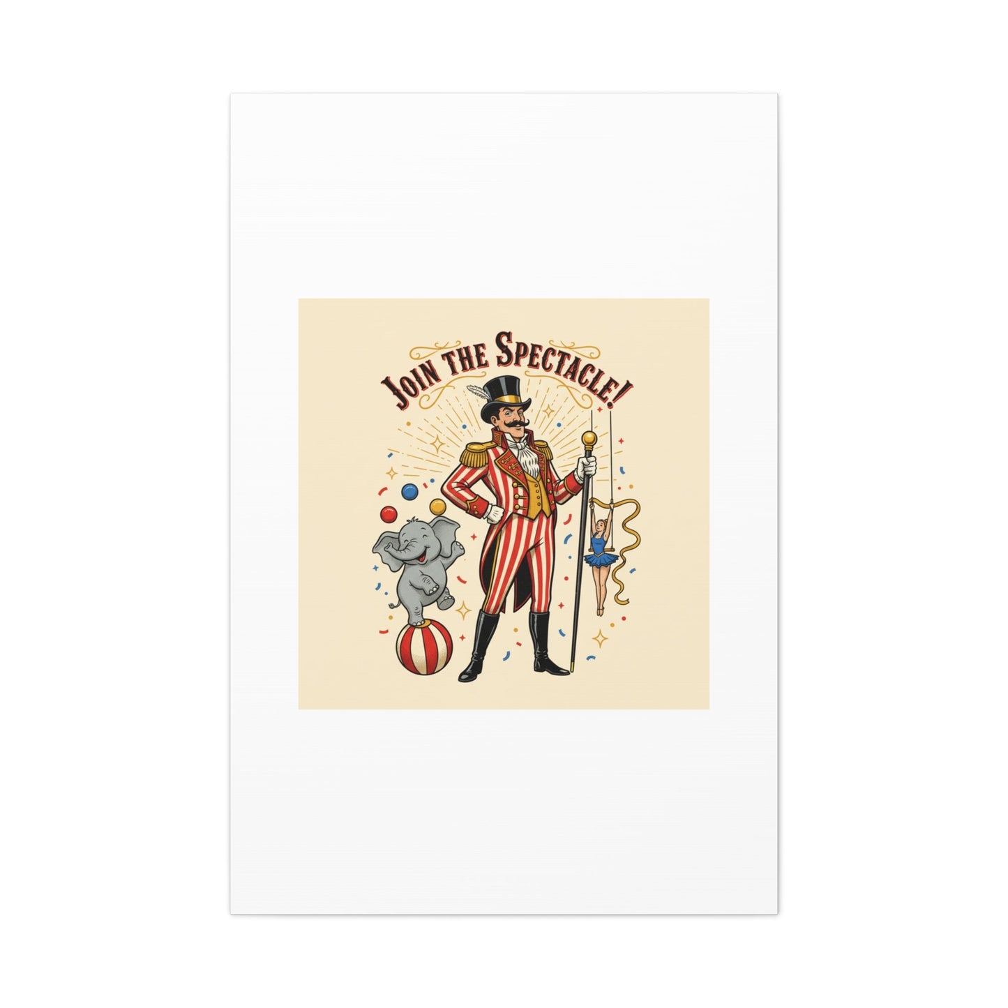 Join the Spectacle Circus Art Print | Matte Canvas, Stretched, Vintage Carnival Design