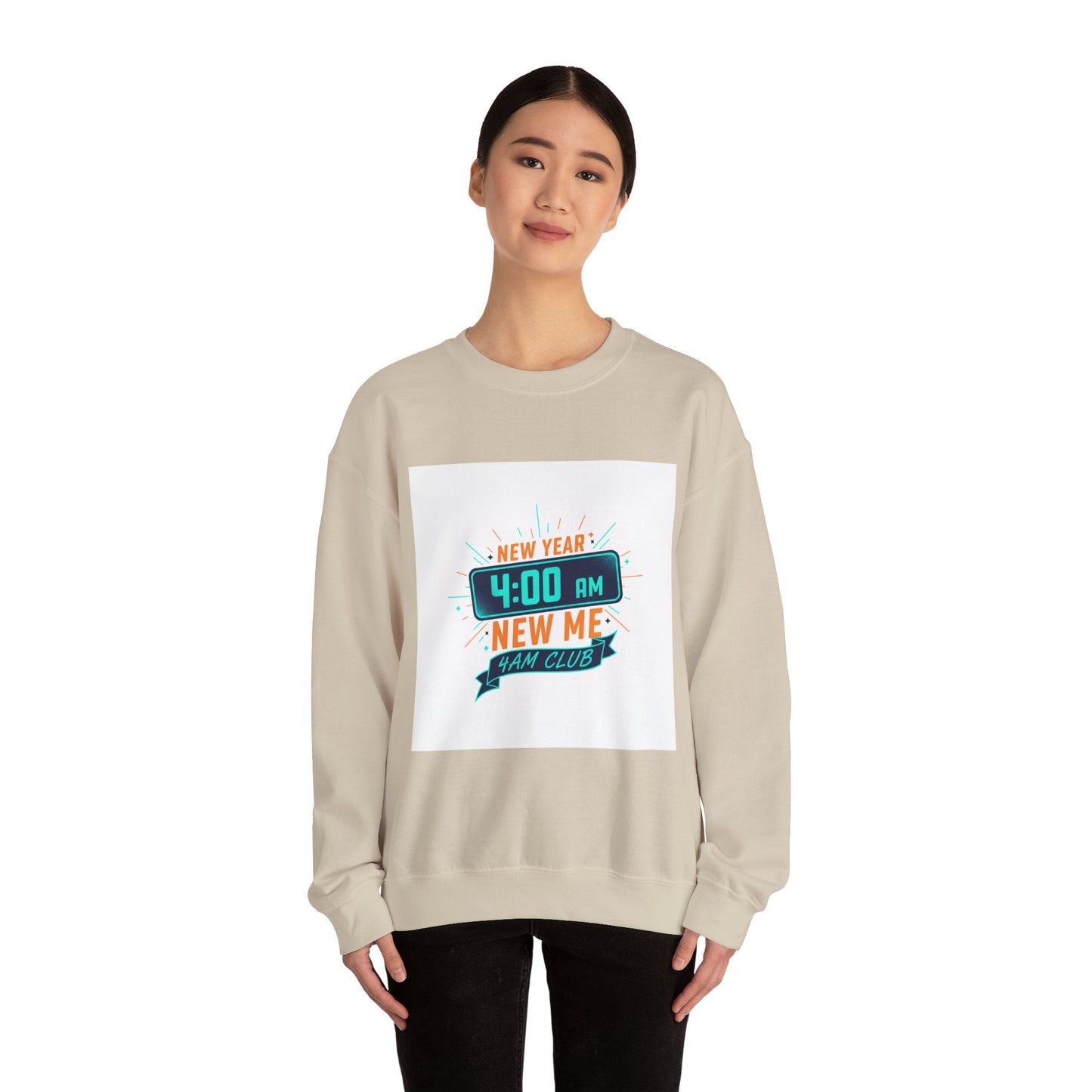 New Year 4:00 AM New Me Crewneck Sweatshirt | Holiday Apparel, Festive Sweater Look