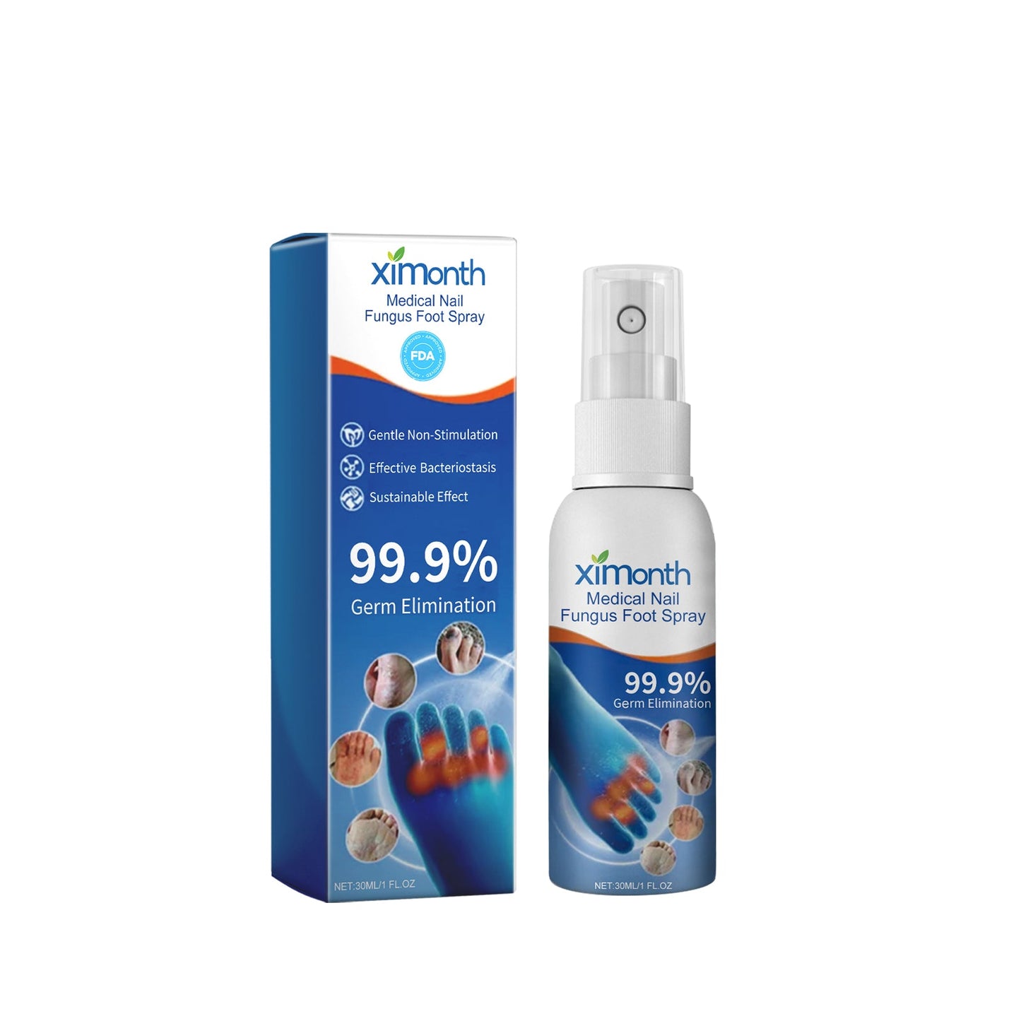 Medical Nail Fungus Foot Spray, Repair Thickening Gray Nail Rot Foot Moisturizing And Cleansing Armor