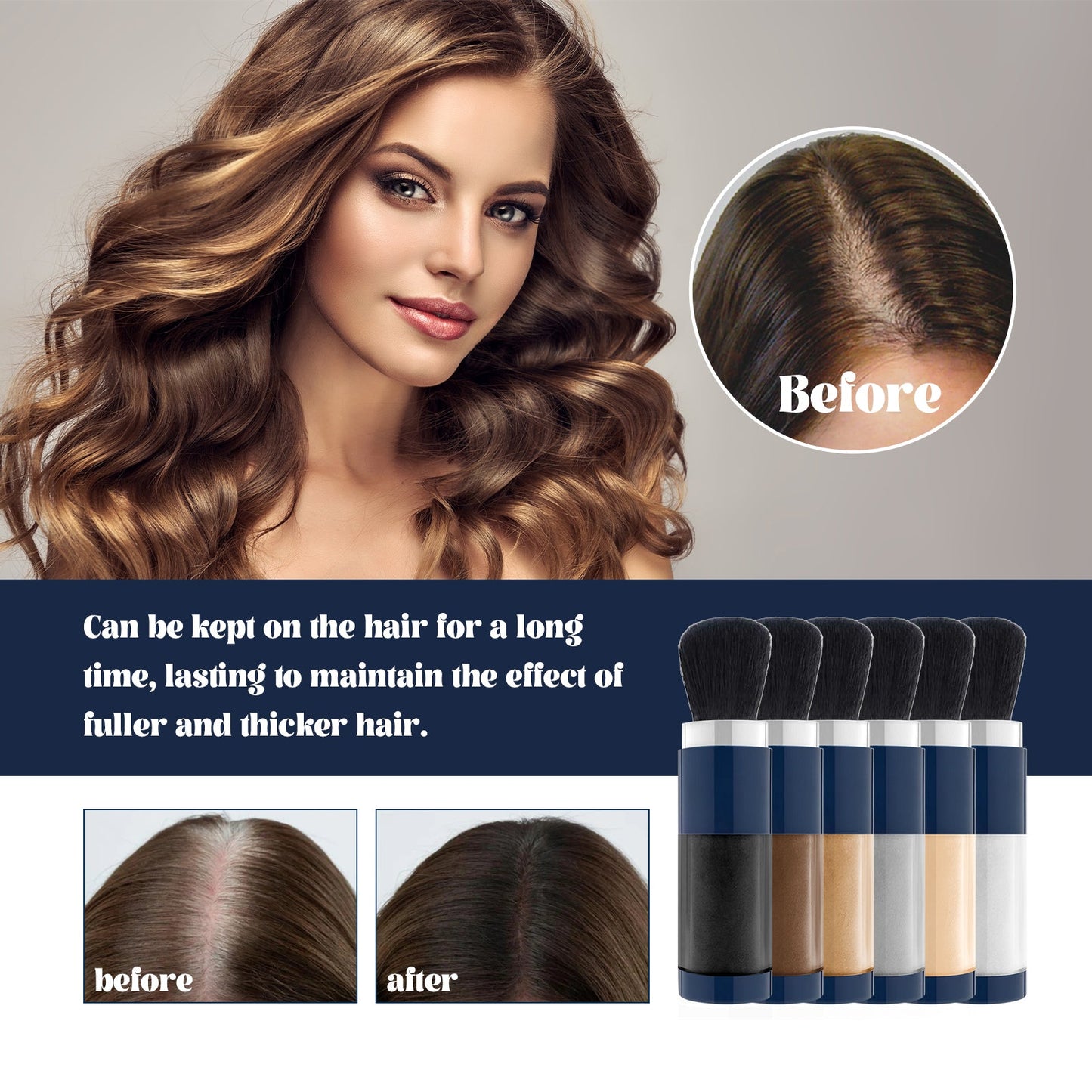 Color Fibers, Fill The Top Of Your Hairline With A Refreshing Fluffy Shade Powder