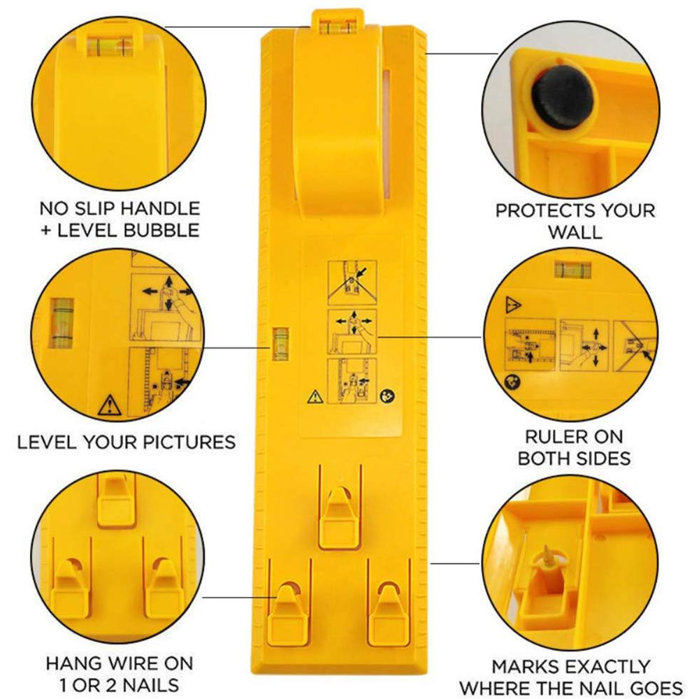 New DIY Photo Frame Level Ruler Picture Frame Hanger Hooks Easy Wall Hanging Tools Photo Hang Levels Ruler Multi-Tool Dropshippe