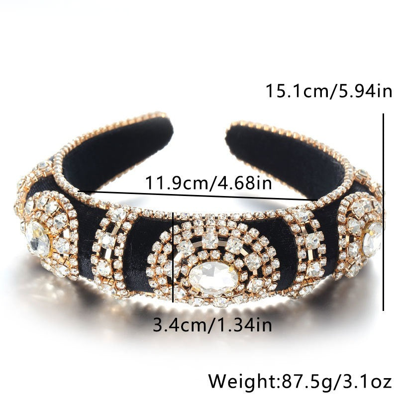 Golden Velvet Super Flash Set Colored Water Diamond Sponge Head Hoop