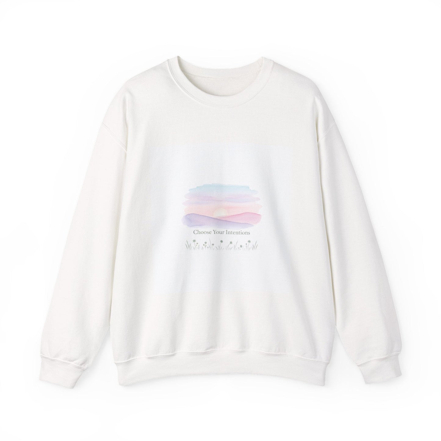 Choose Your Intentions Sweatshirt | mindful goal shirt, gentle resolution art