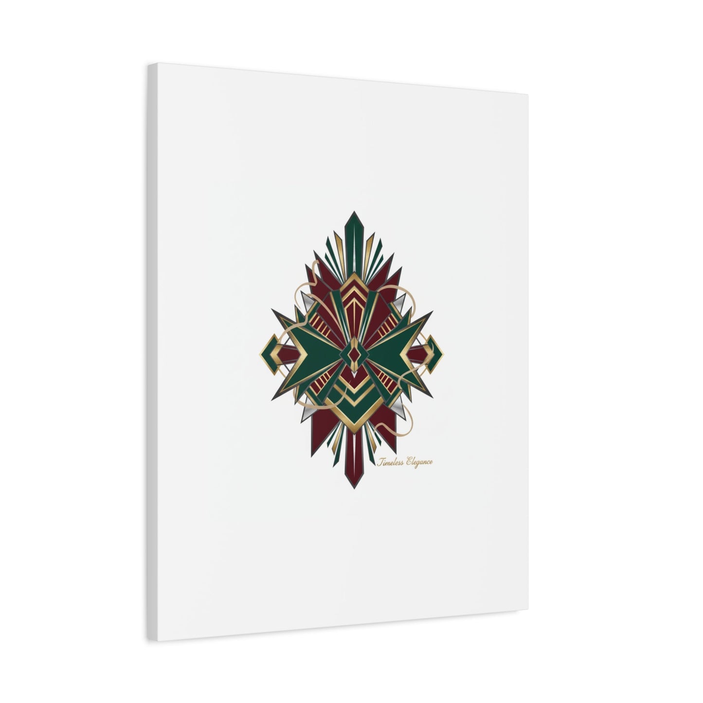 Art Deco geometric brass print Canvas | Neo-Deco chrome & gold fan motif
