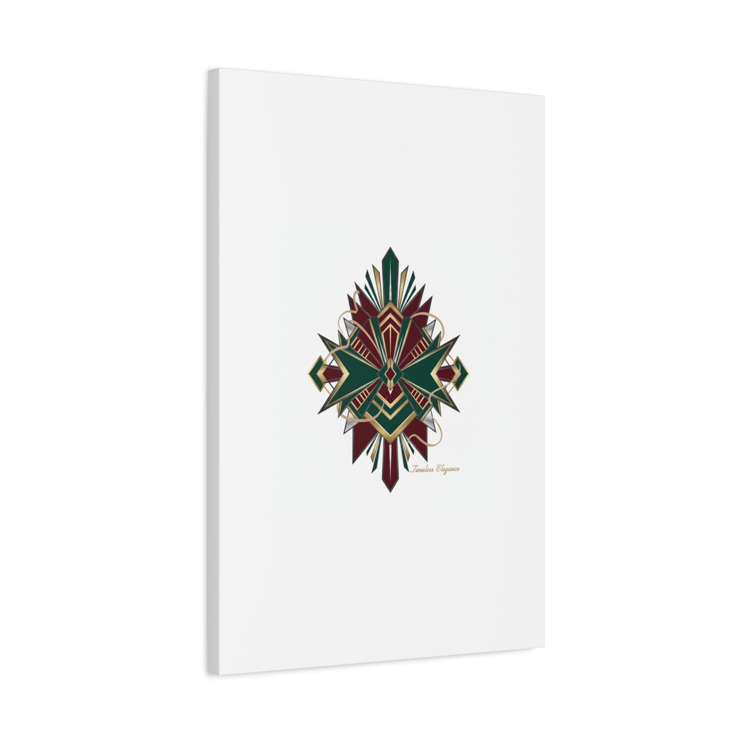 Art Deco geometric brass print Canvas | Neo-Deco chrome & gold fan motif