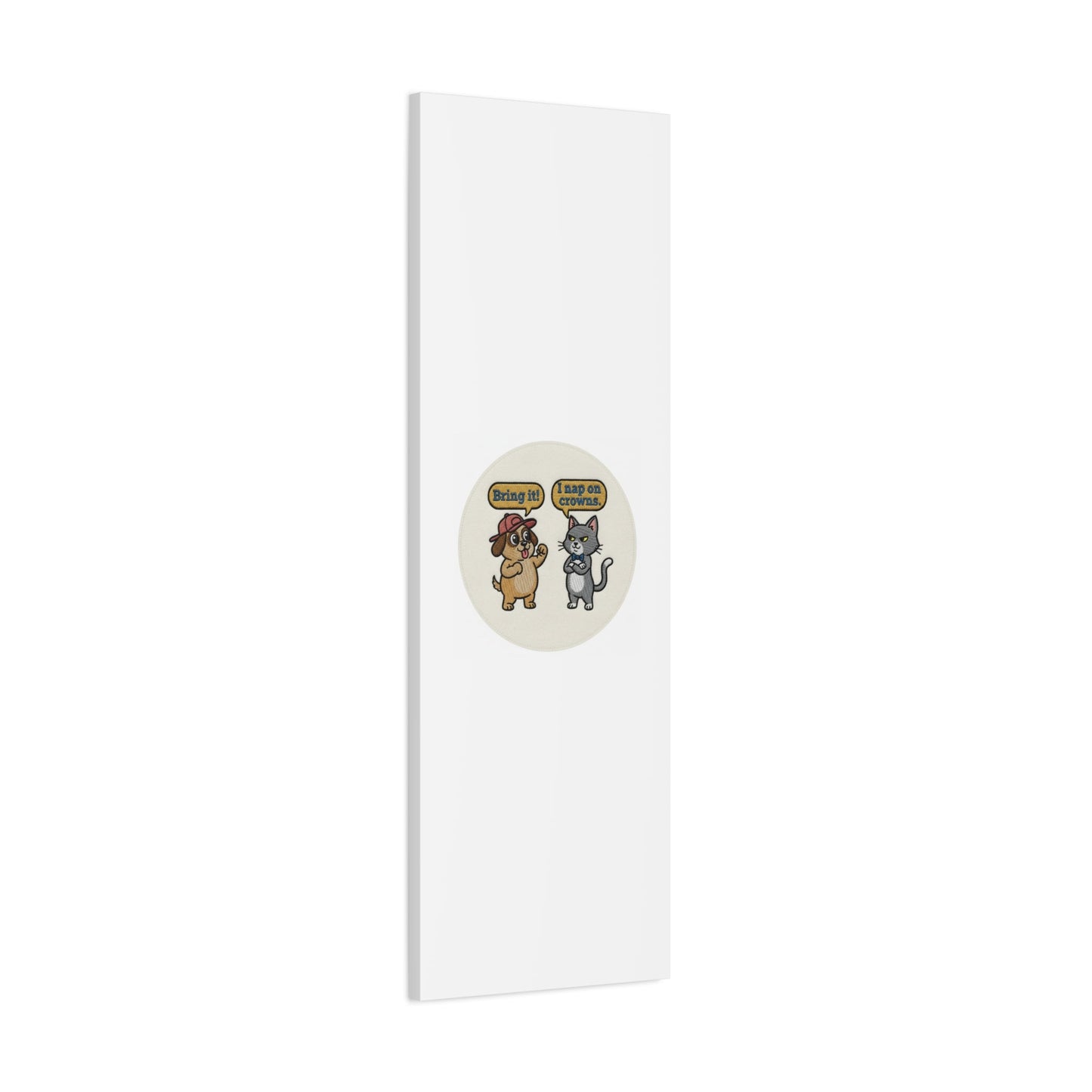 Funny Cat vs Dog Canvas | Pet Rivalry Wall Art