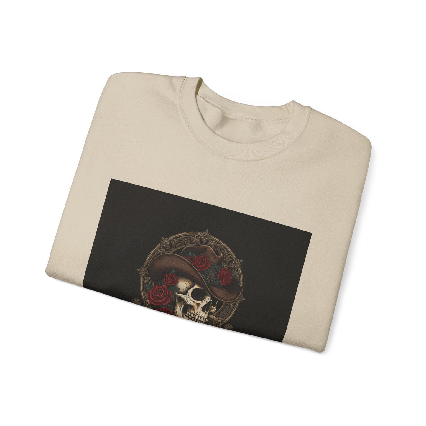 Ride or Die Skull Crewneck Sweatshirt | western skull art, gothic Americana