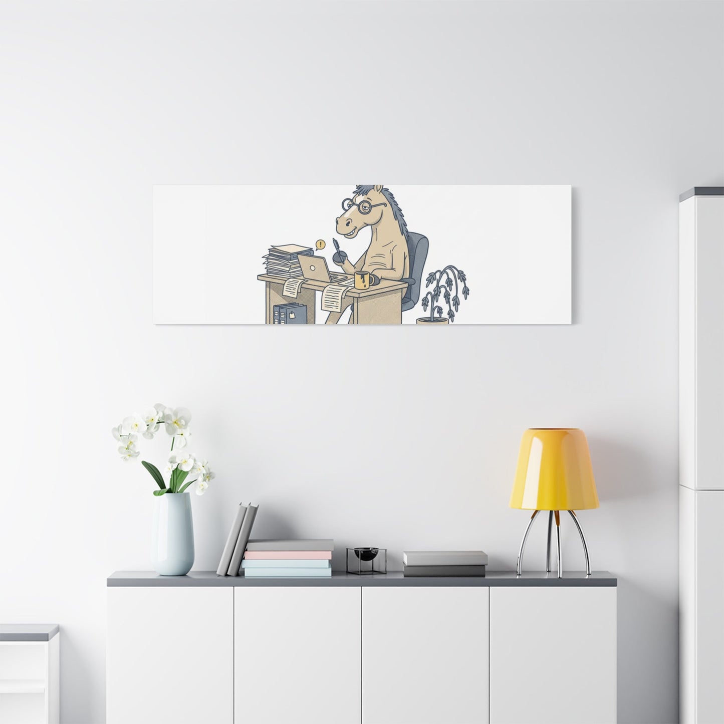 Best Desk Jockey Canvas, Workhorse Office Art | Corporate Burnout Parody