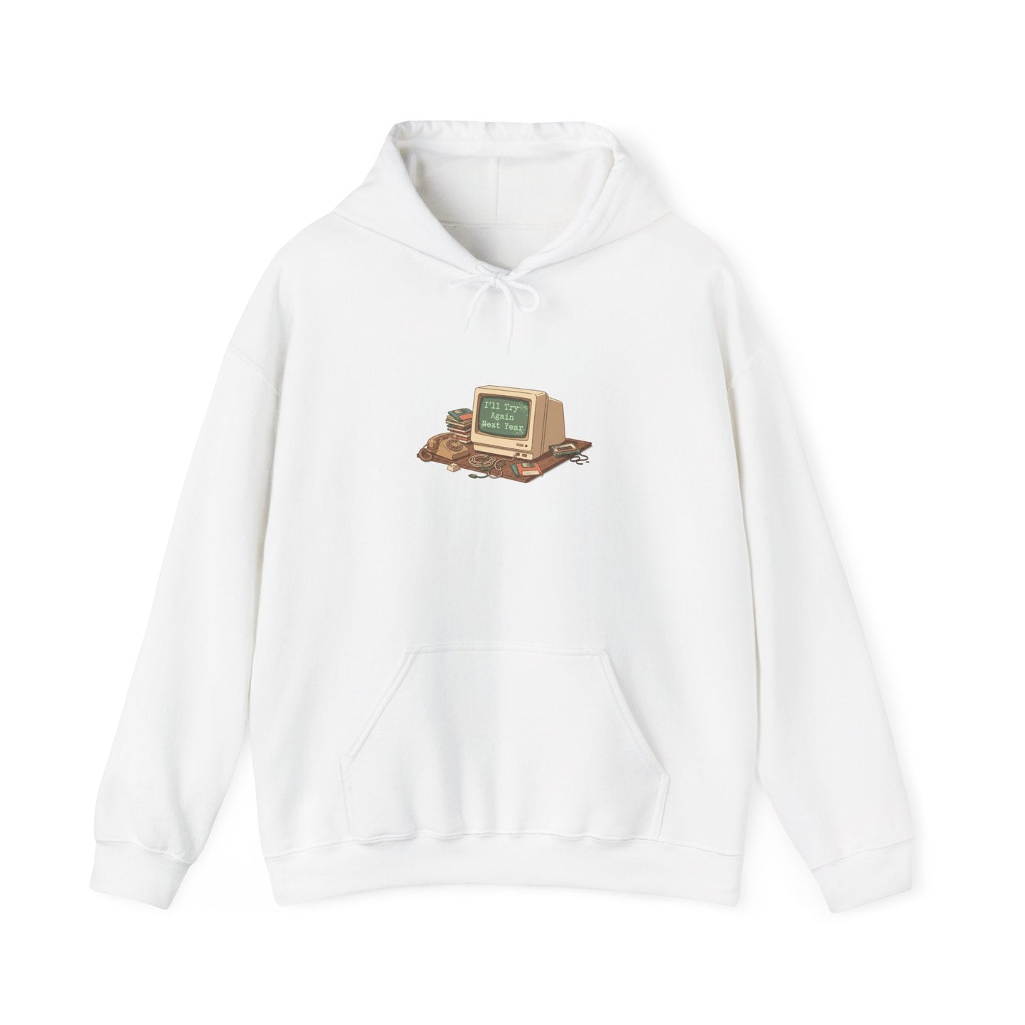 “Resolution Failed” Retro Computer Hoodie | resolution joke shirt, January burnout meme