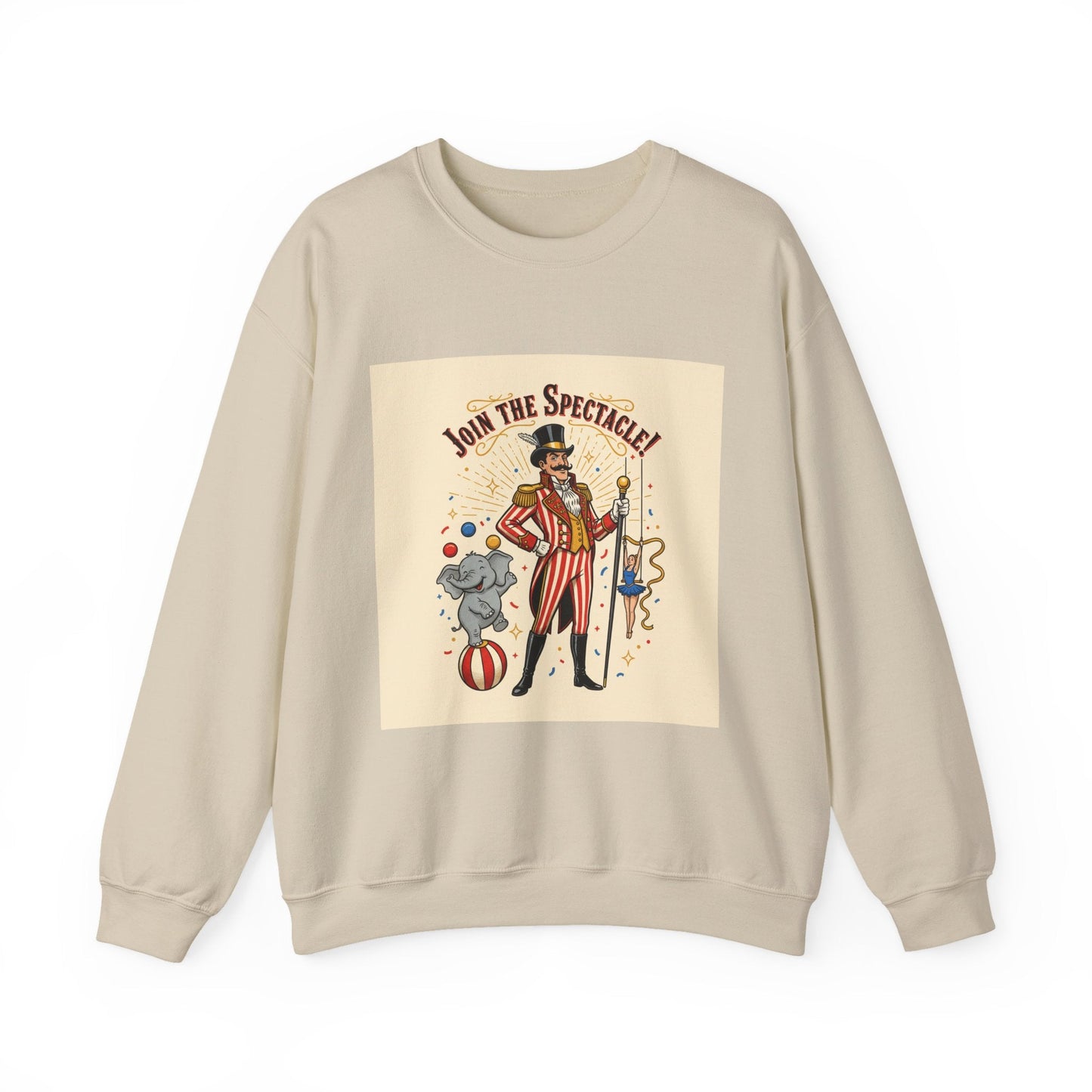 "Join the Spectacle" Vintage Circus Crewneck | Retro Ringmaster Sweatshirt
