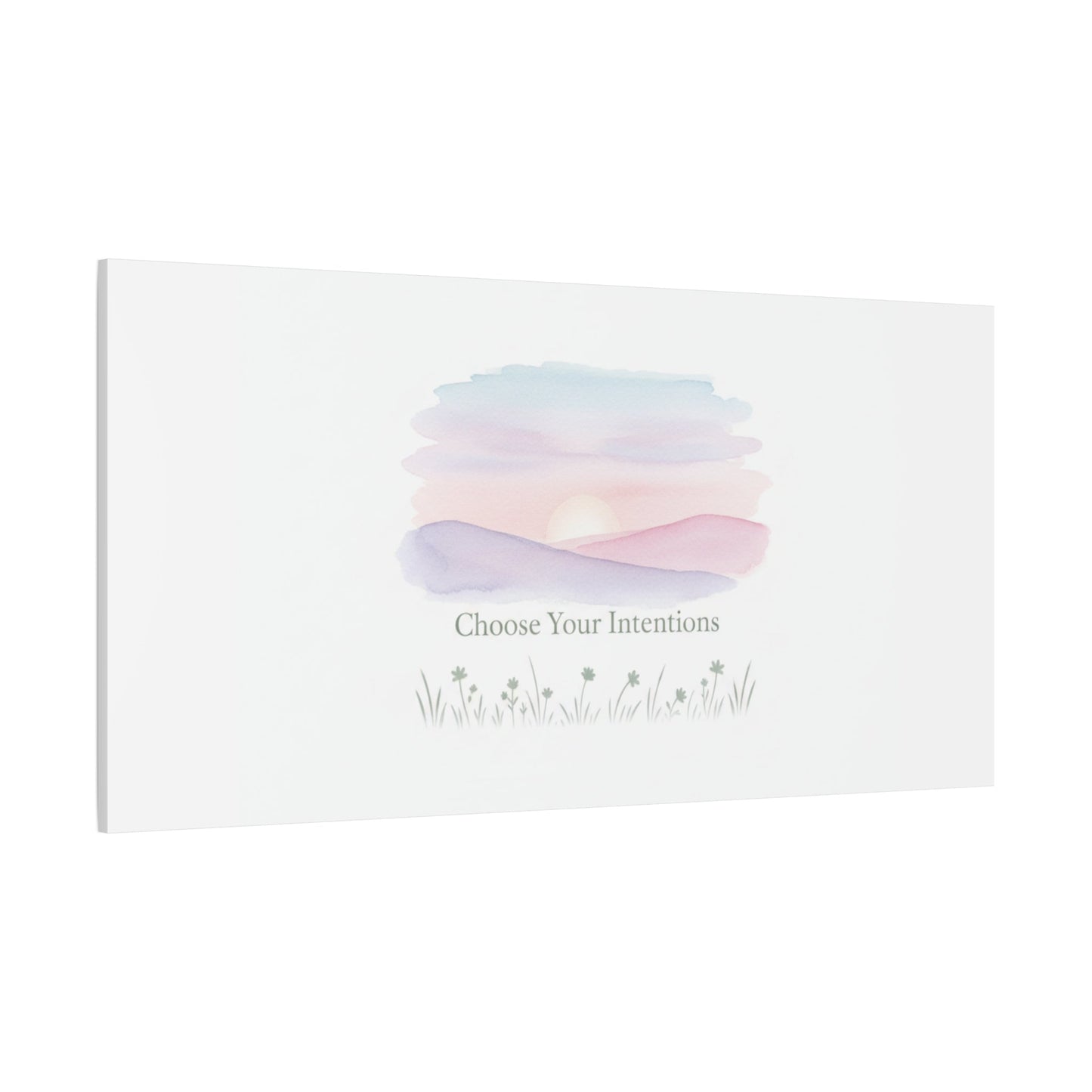 Choose Your Intentions Canvas, soft wellness poster, pastel gradient mindfulness art
