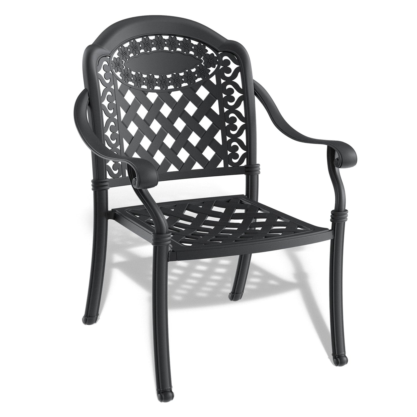 (Cushions In Random Colors)5-Piece Set Of Cast Aluminum Patio Furniture With Cushions