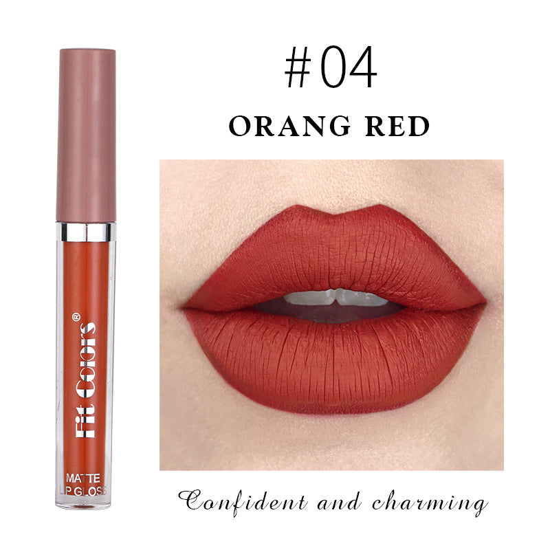 Fit Colors Matte Non Stick Cup Lip Gloss Fog Face Velvet Thin Tube Liquid Lipstick