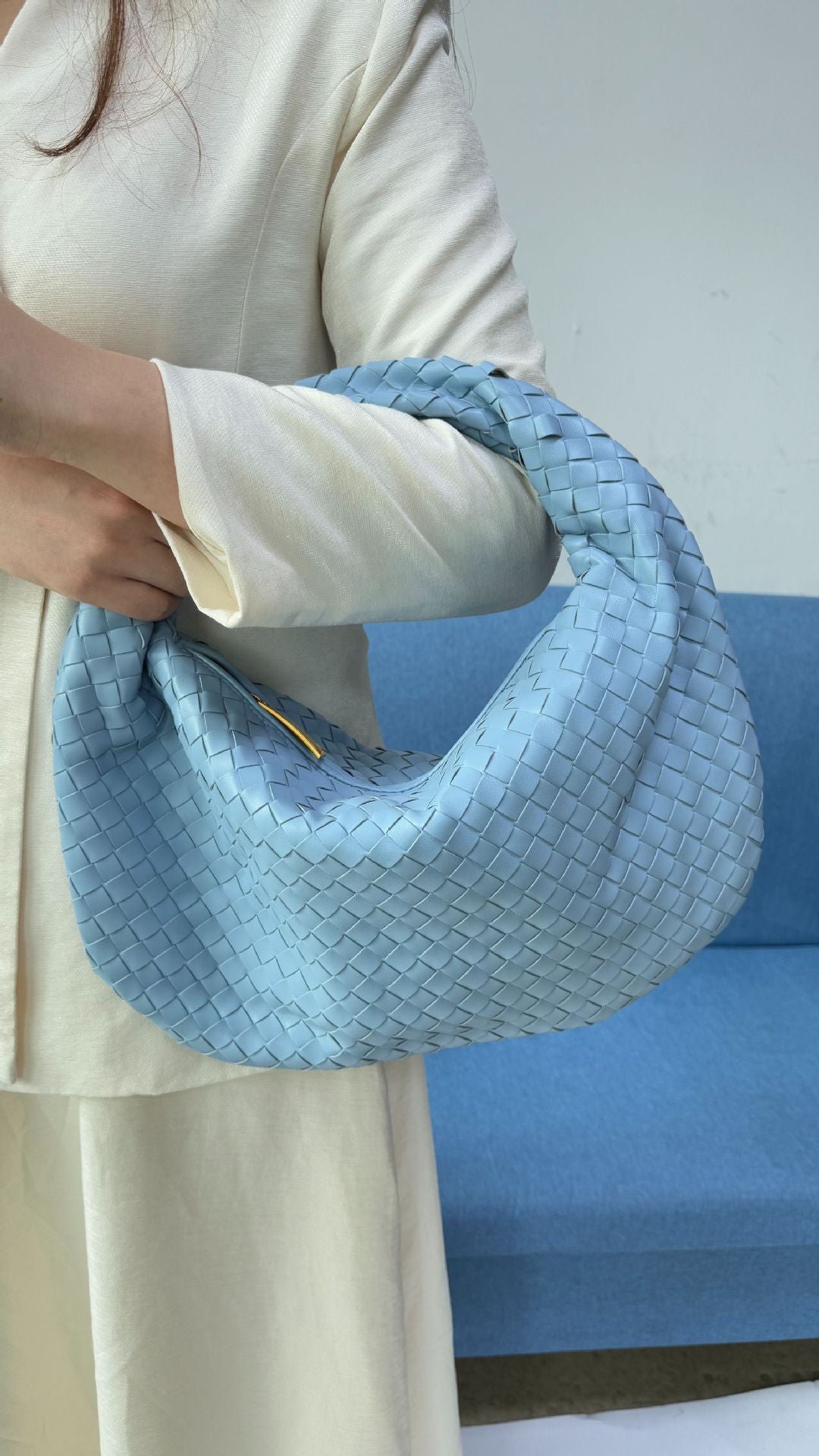 Large size women's woven bag large capacity hand-held armpit bag women's bag