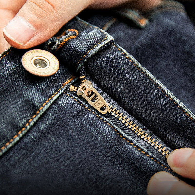 Men's Fashionable Washed Straight Jeans