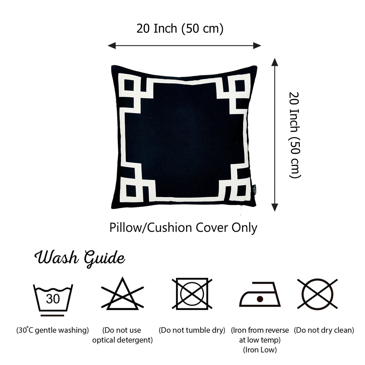 Geometric Black&White Square Decorative Throw Pillow Cover & Insert