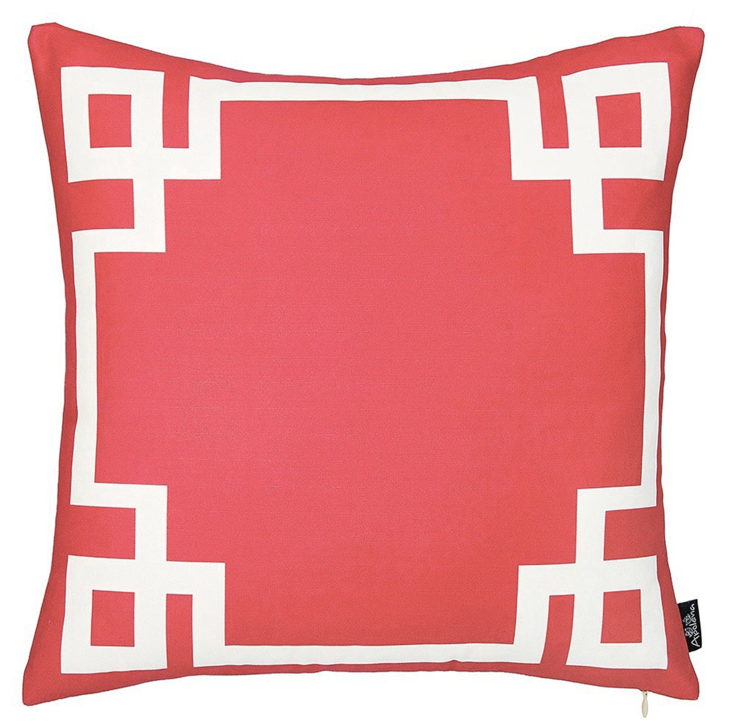 Geometric Red&White Square Throw Pillow Cover & Insert