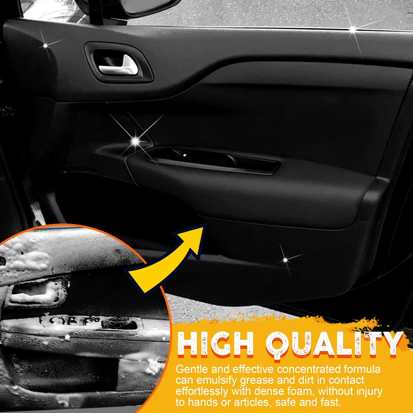 Automotive Steering Wheel Foam Cleaner, Leather Seat Supplies Decontamination Multi-Functional Interior Cleaner