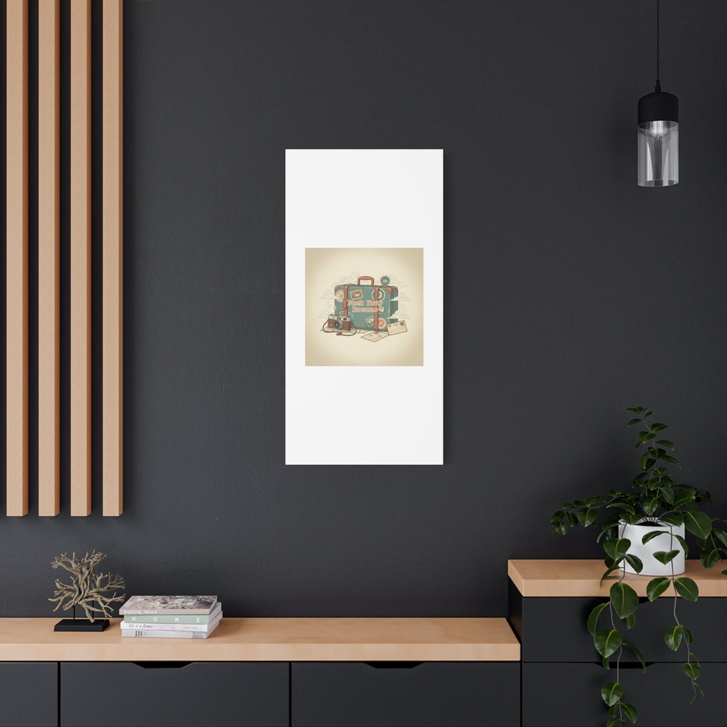 Pack Your Dreams Canvas | Retro Travel Postcard, Wanderlust Passport Stamp Art