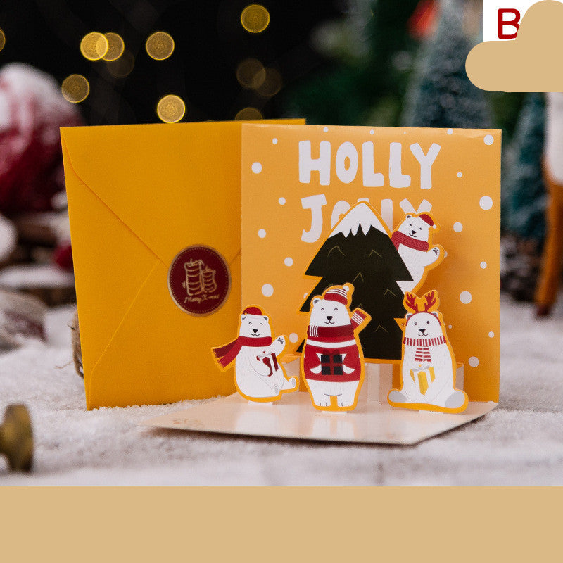 3D Three-dimensional Greeting Card Creative Christmas Eve