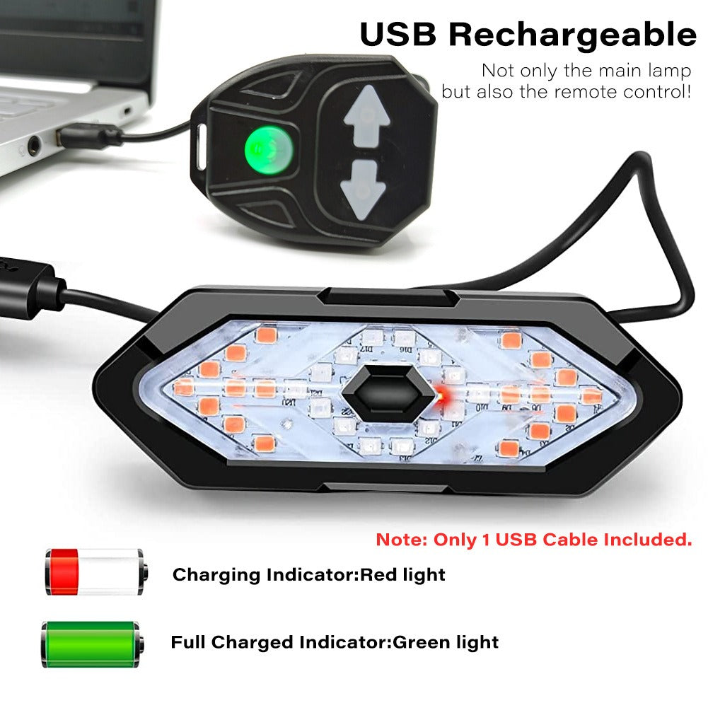 Bike Turn Signal Light Remote Control Bicycle Direction Indicator MTB LED Rear Rechargeable Steering Taillight with Horn