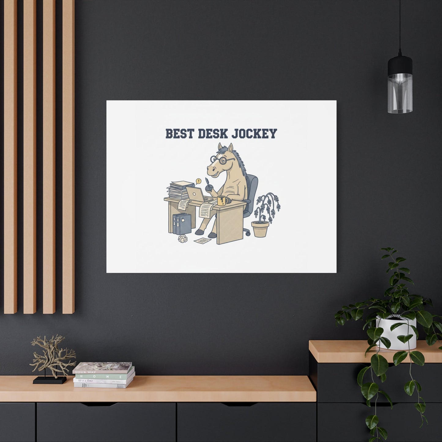 Best Desk Jockey Canvas, Workhorse Office Art | Corporate Burnout Parody