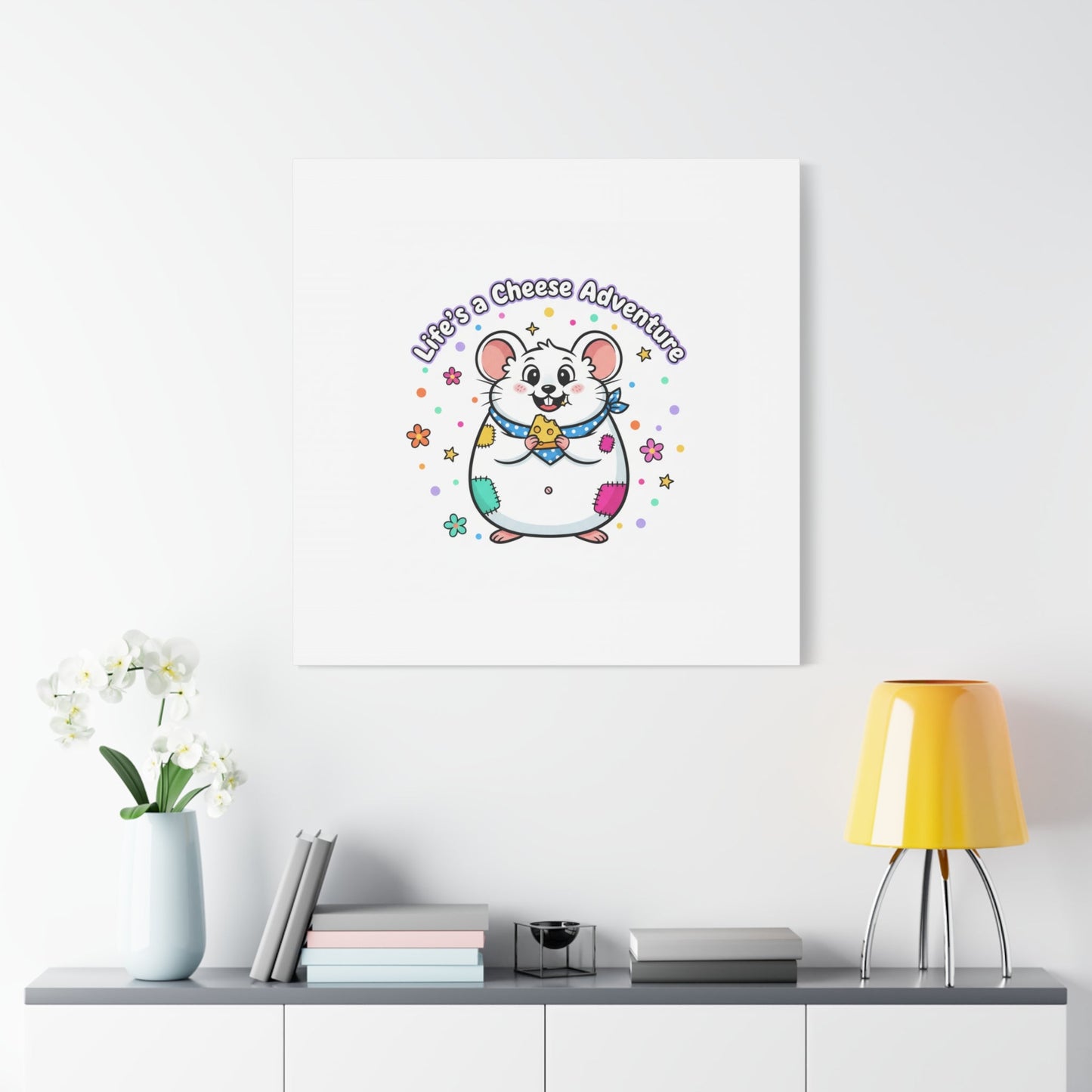 Life's a Cheese Adventure Canvas | Rodent-Core rat art print