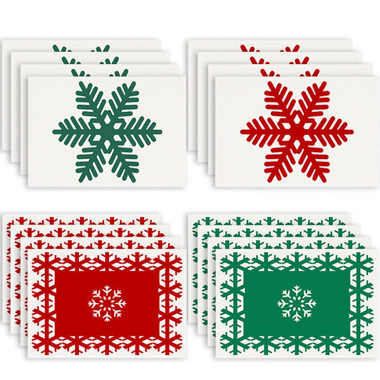Christmas snowflake print placemat Christmas party decoration table mat living room dining table insulation mat