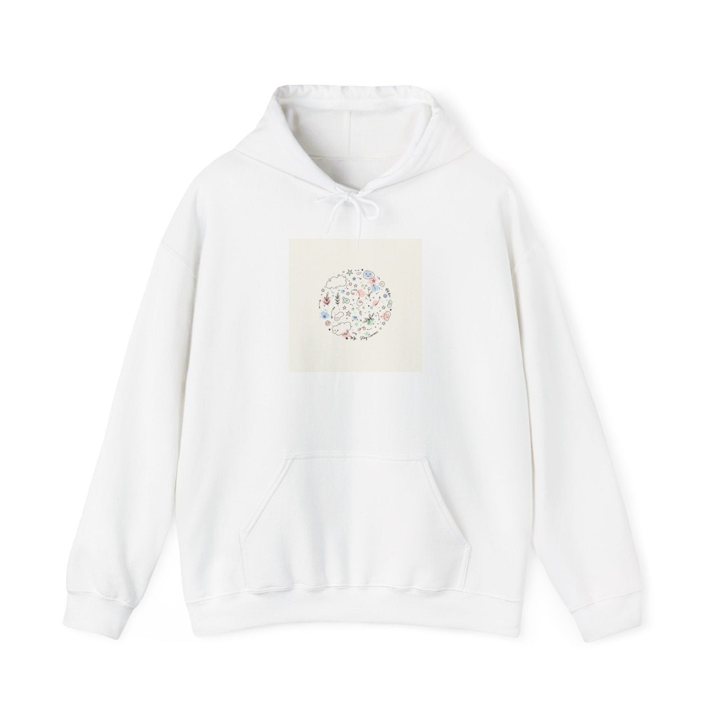Minimal Hand-Drawn Doodle Circle Hoodie | Sketch Art, Line Drawing