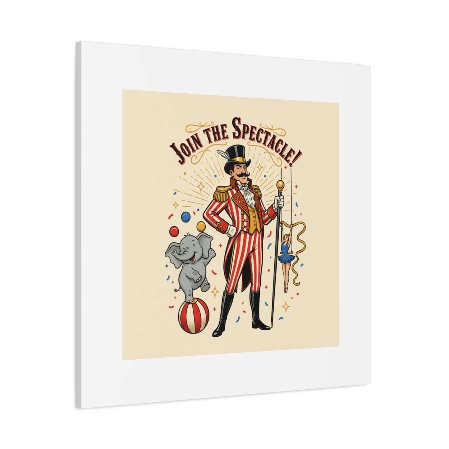 Join the Spectacle Circus Art Print | Matte Canvas, Stretched, Vintage Carnival Design