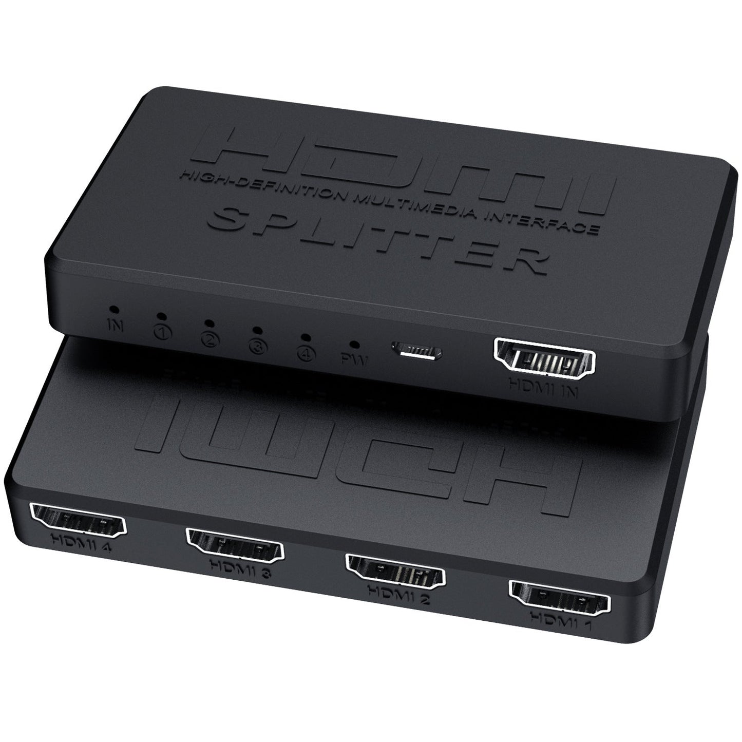 HDMI splitter 1/4 4K mini HDMI 1/4 splitter HD video on screen