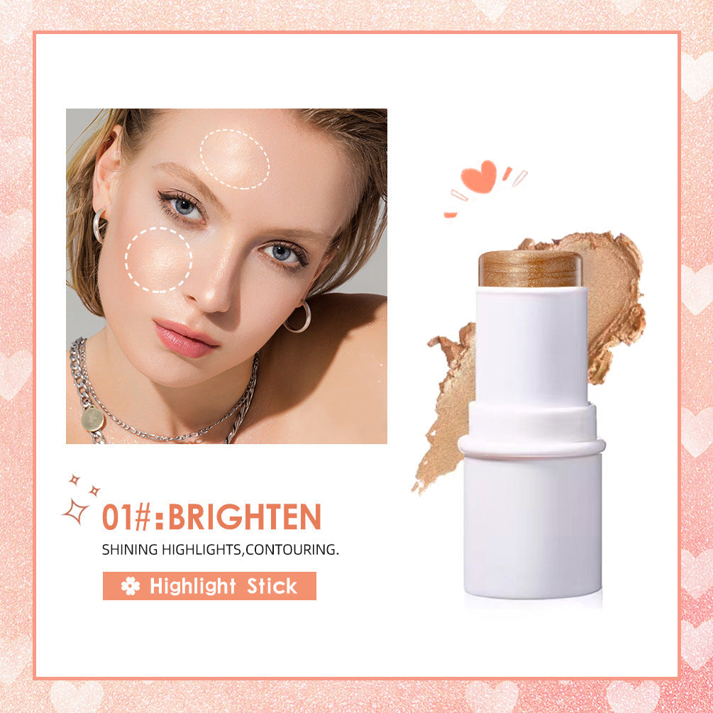 QIBEST Multifunctional Makeup Stick Highlighter Blush Contouring Balm Lip Stick Rouge Pen Lipstick