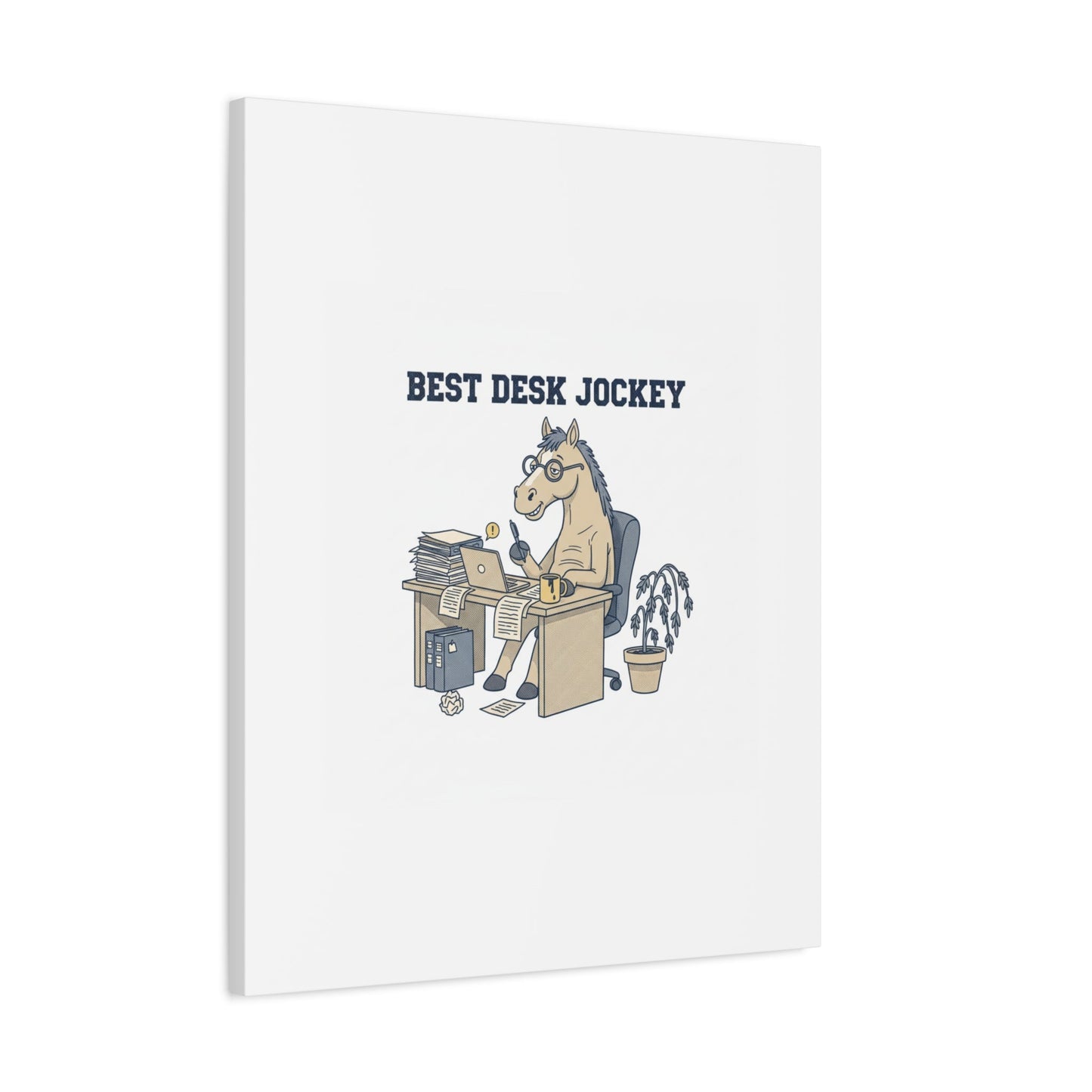 Best Desk Jockey Canvas, Workhorse Office Art | Corporate Burnout Parody