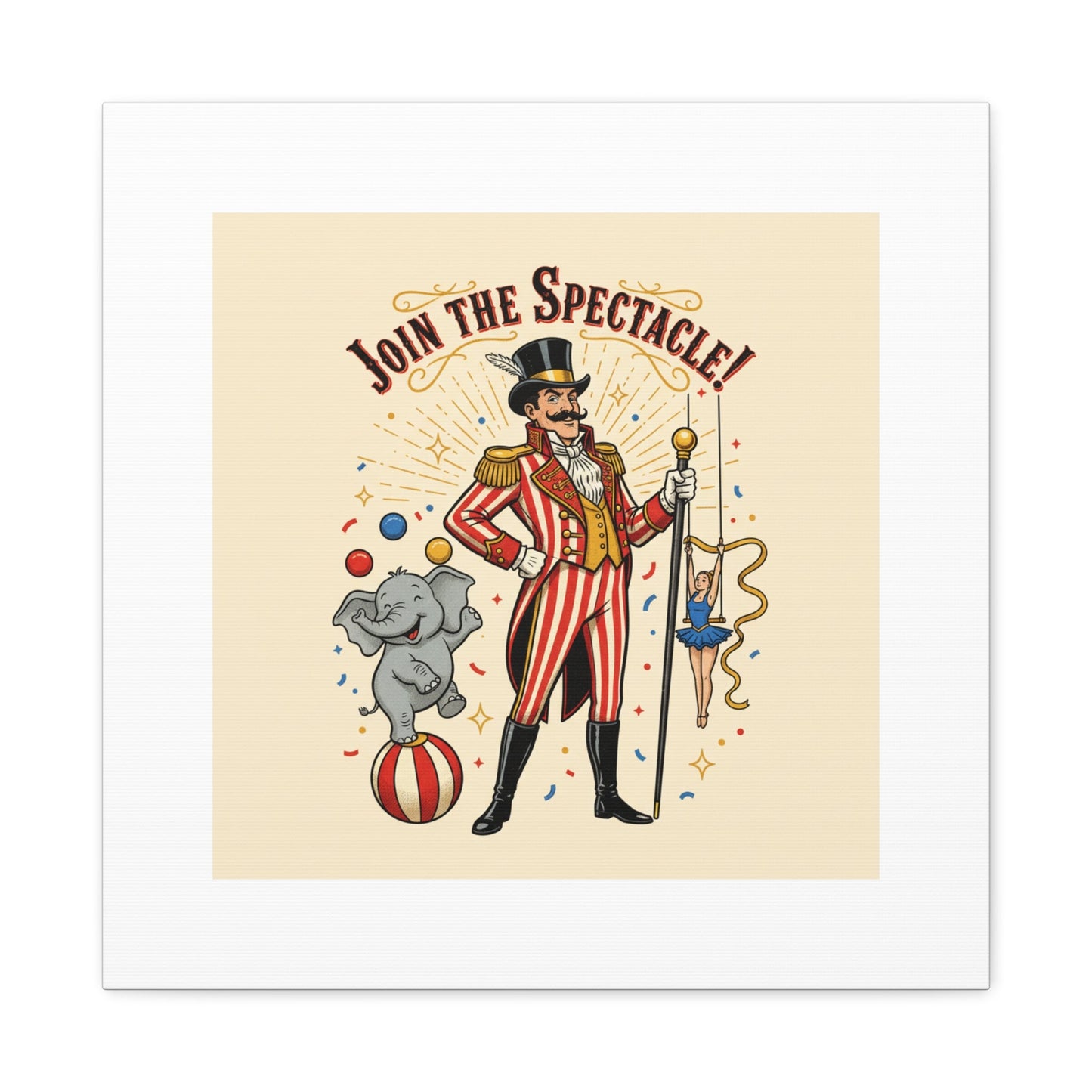 Join the Spectacle Circus Art Print | Matte Canvas, Stretched, Vintage Carnival Design