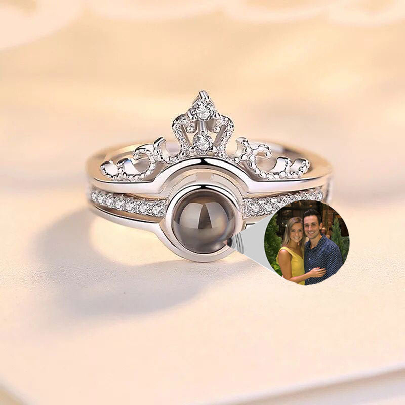 S925 Projection Personalized Photo Ring