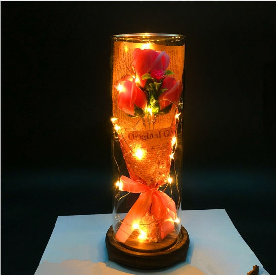 Permanent Flower Cylinder Cork Glass Vase Wish Dry Flower Diy Vase Desktop Decoration