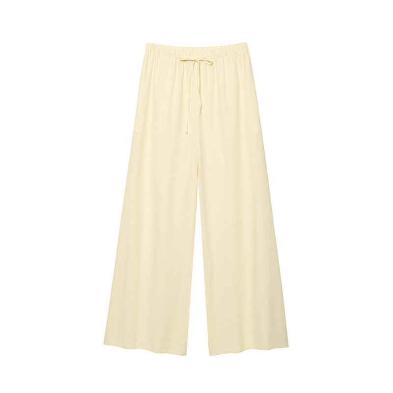 Elegant Solid Color Bubble Sleeve Blouse and Long Pants  Style Fashion Casual Loose Fit