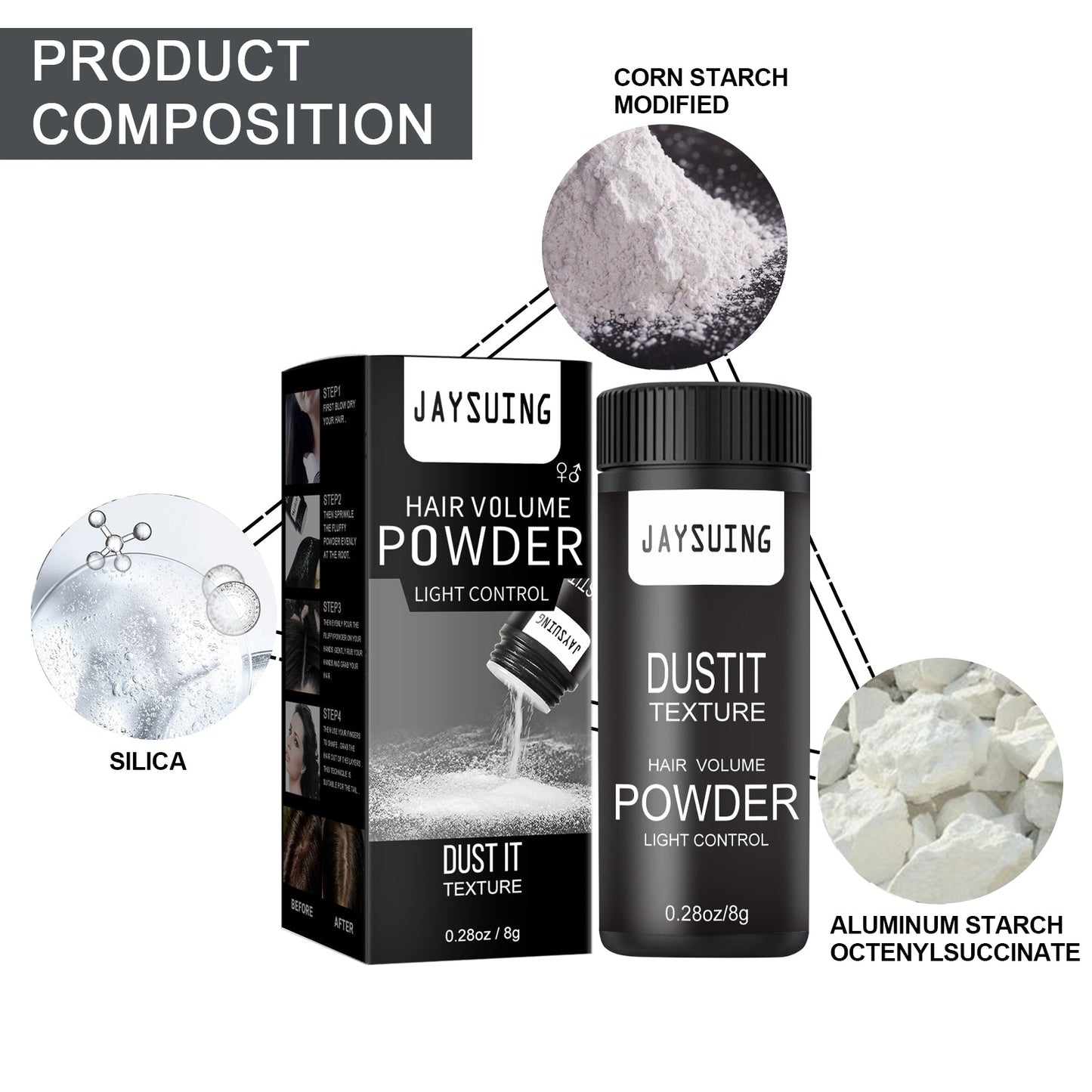 Hair Puff Powder Men's And Women's Hair Styling Care Leave-In Fluffy Refreshing Gentle Puff Powder